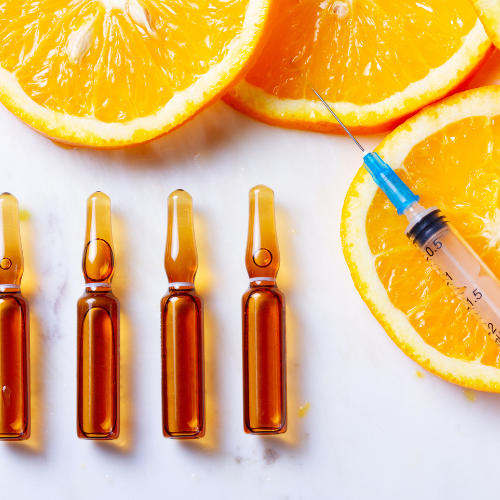 b12 injections and a vial of vitamin C shot